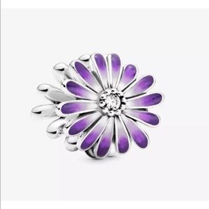 NEW•Silver & Purple enamel Daisy DIY charm